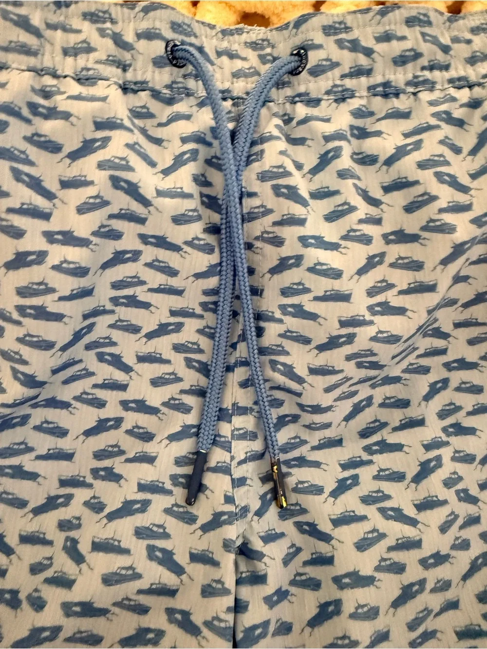 Vineyard Vines Men’s Swim Trunks Size Small Blue Boat Print Drawstring